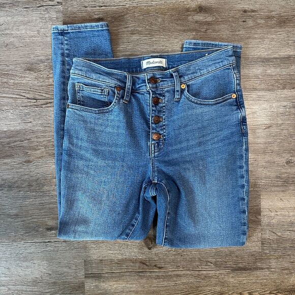 Madewell Button Fly 9 Mid rise Skinny Crop Jeans Womens 27 - Picture 1 of 4